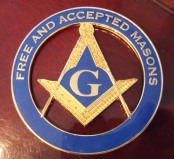 Masonic metal car badge